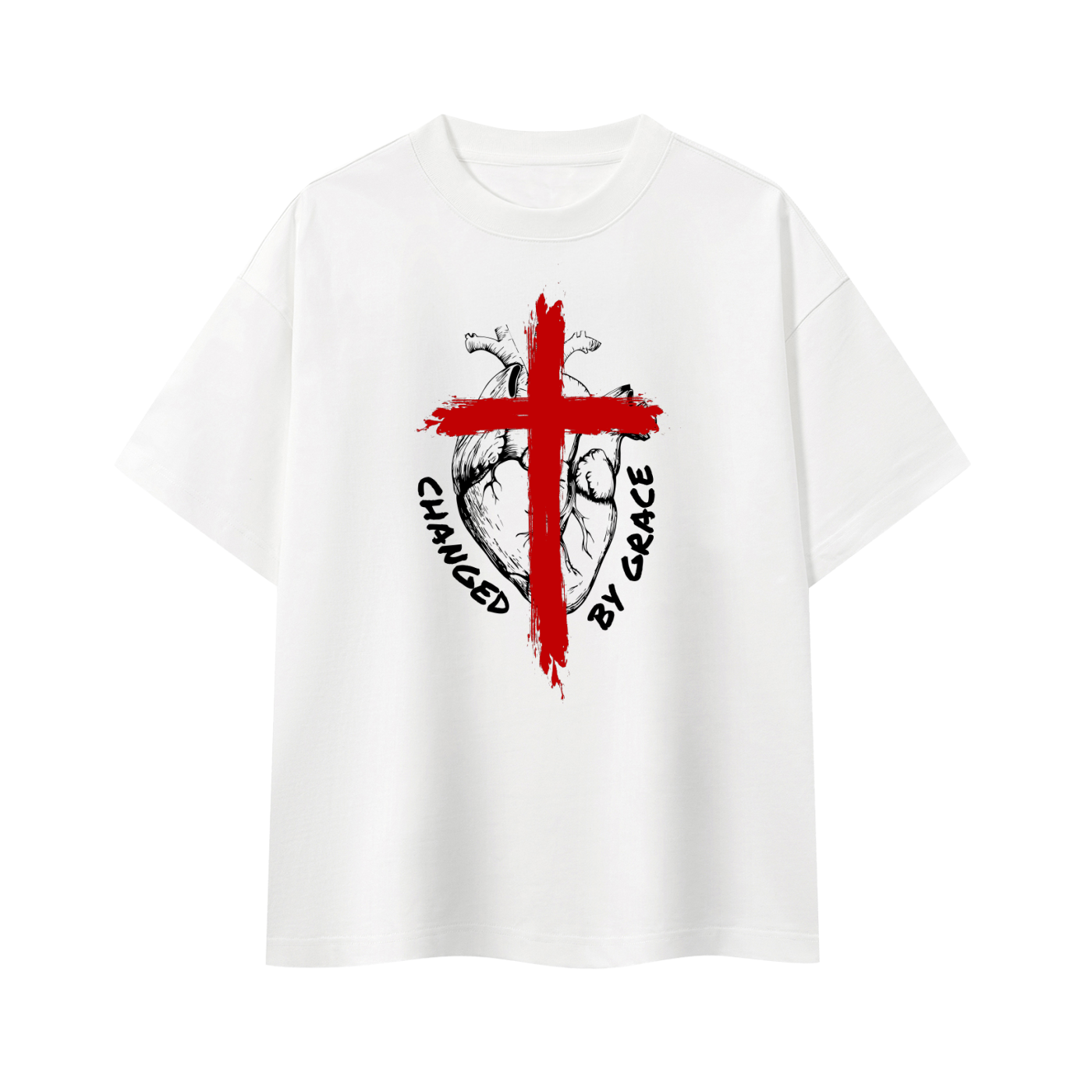 CHANGED BY GRACE ADDICT White Boxy Oversized T-Shirt