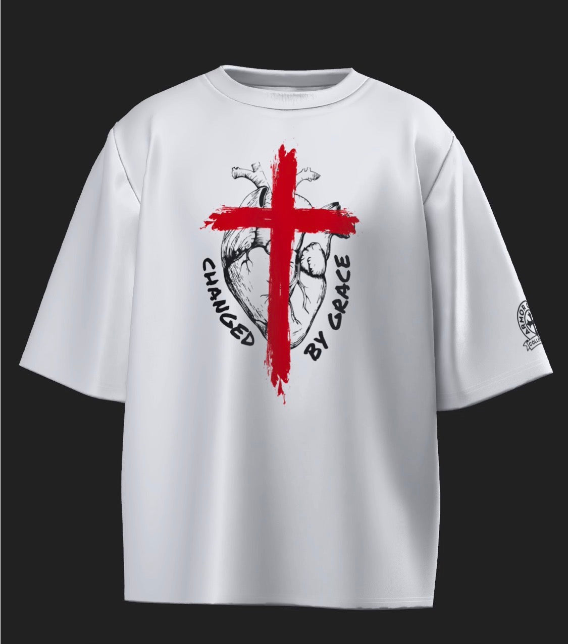 CHANGED BY GRACE ADDICT White Boxy Oversized T-Shirt
