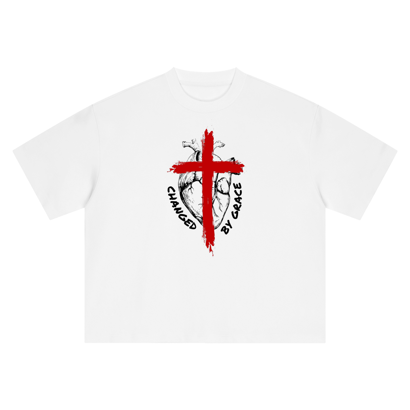 CHANGED BY GRACE EXCON WHITE Boxy Oversized T-Shirt